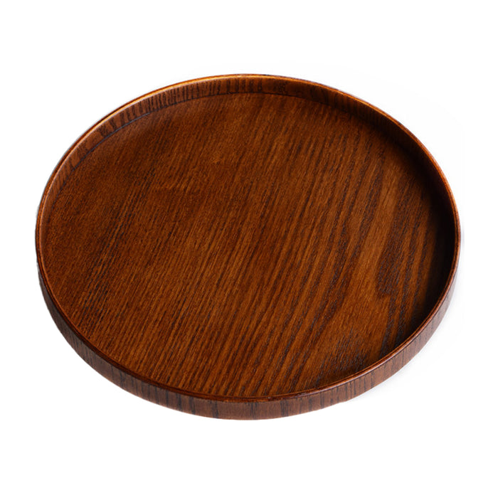 Round Wooden Serving Tray 4 Sizes 21 24 27 and 30 cm Natural Wood Grain