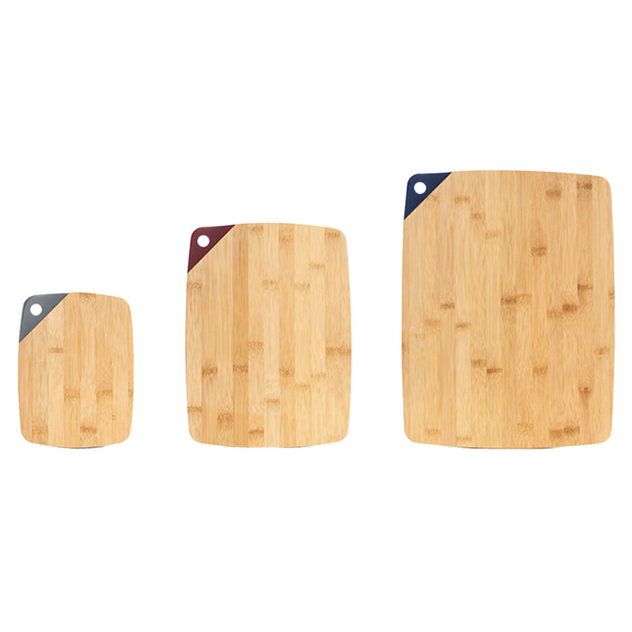 3 Pcs Bamboo Cutting Board Set with Silicone Corners