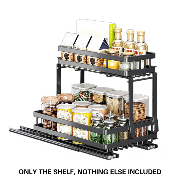 Pull Out Storage Rack Silent Rails Carbon Steel Black