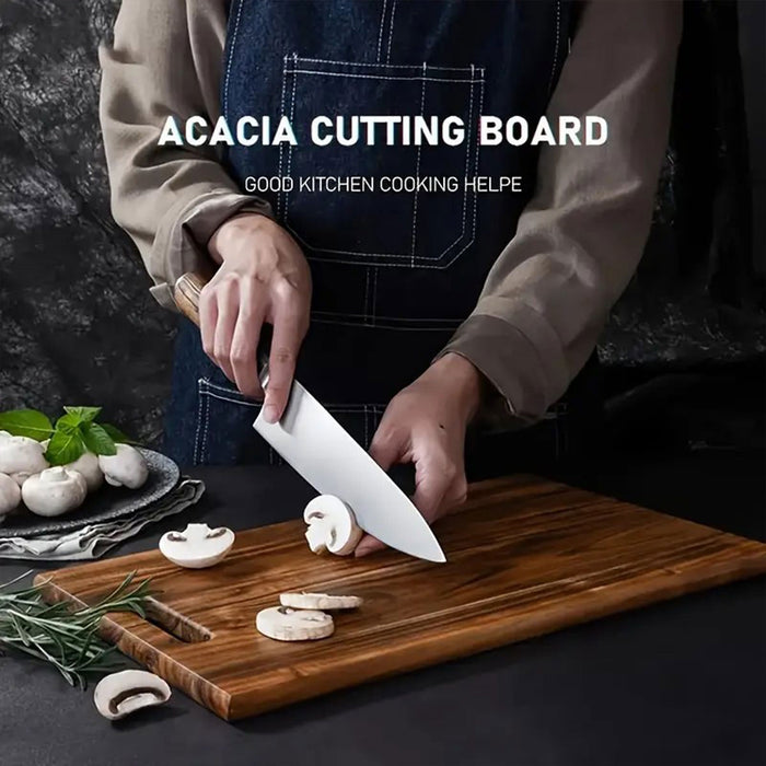 Acacia Wood Cutting Board Thick Knife Friendly Handle