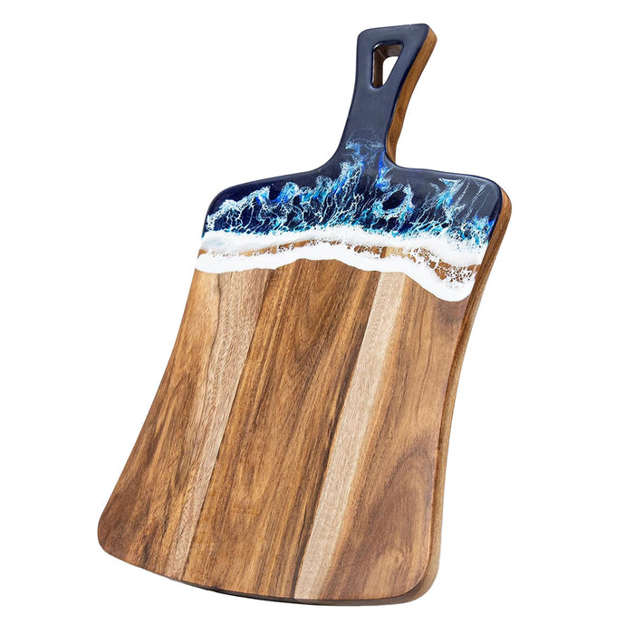 Wave Cutting Board Wood With Resin Coating Handle 36cm