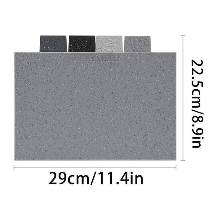 4 Pcs Cutting Board Set Non Slip Colour Coded Kitchen
