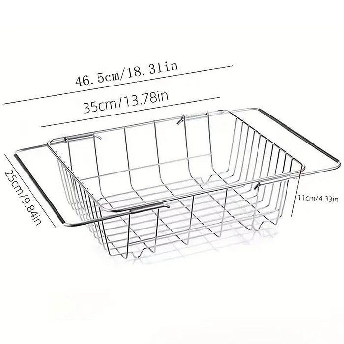 Stainless Steel Telescopic Sink Draining Basket Rack