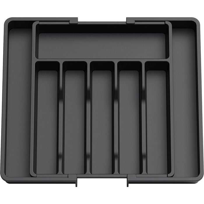Expandable Utensil Tray Adjustable 33cm to 57cm Black Grey