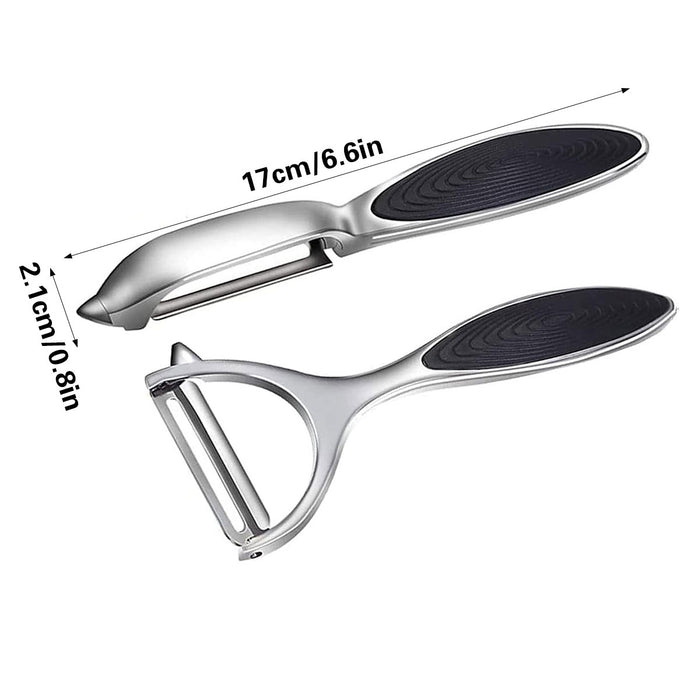 2 Pcs Stainless Steel Peeler Set with Swivel Blades