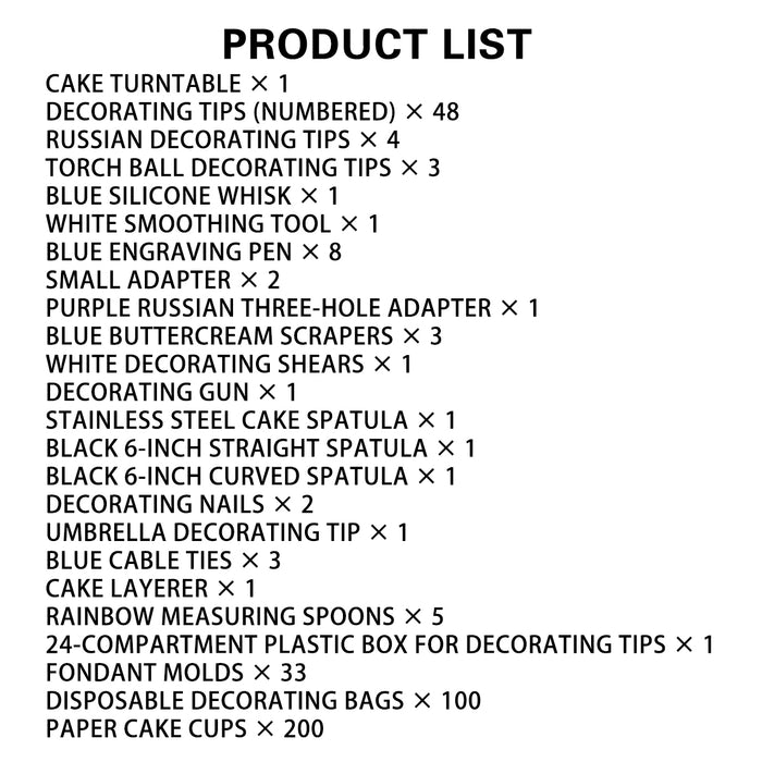 420 Pcs Cake Decorating Kit with 11in Turntable Blue Silver