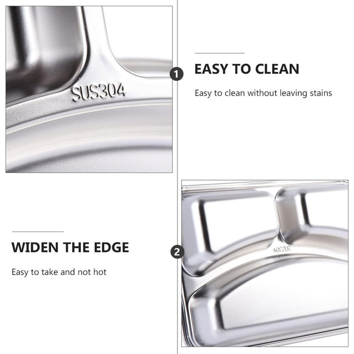 Stainless Steel Compartmentalized Dinner Tray