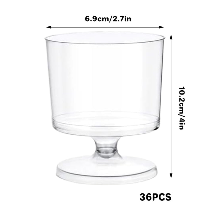 30 Pcs Clear Hard Plastic Dessert Cups 7oz 6.9cm