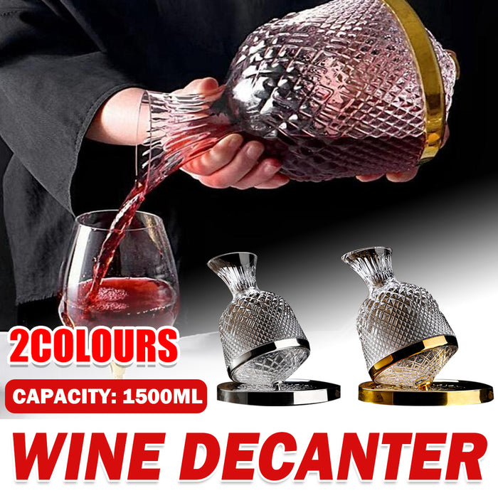 Roly-Poly Rotating Wine Decanter 1.5L Lead-Free Crystal Glass