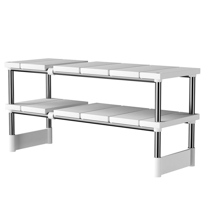 Expandable Kitchen Shelf Organiser Double Layer 54-75cm