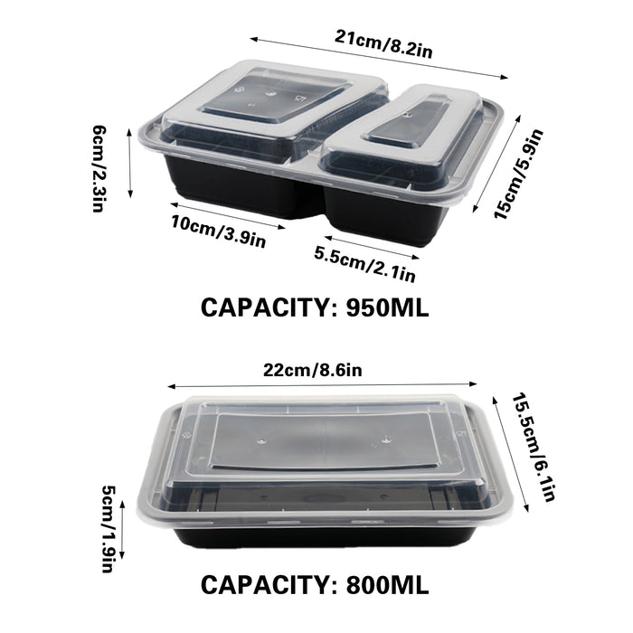 30PCS Food-Grade Takeout Packaging Box 800/950ml for Restaurant Party Meal Prep