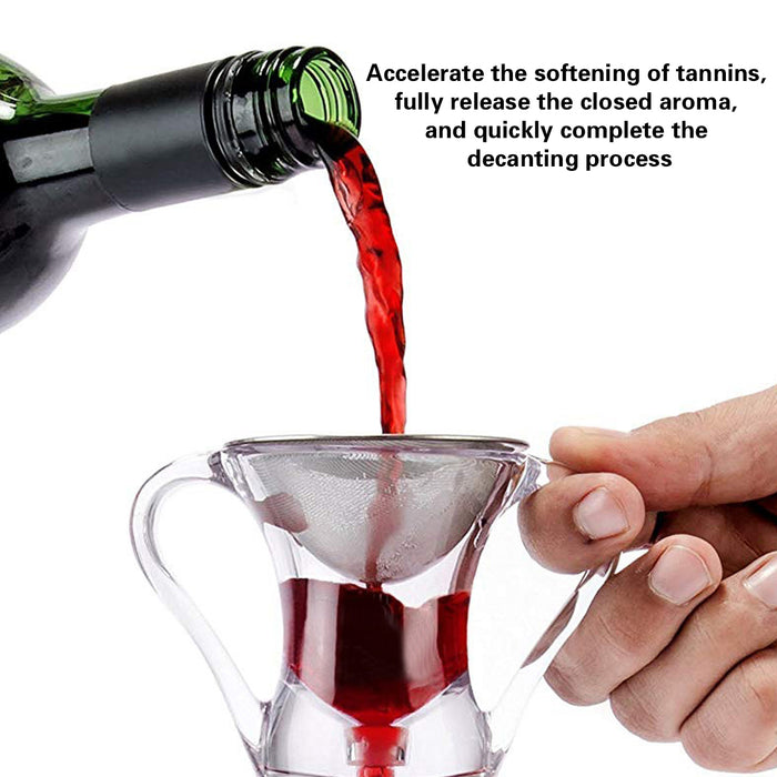 1 Wine Rapid Aerator Decanter with Filter Wide Mouth Clear