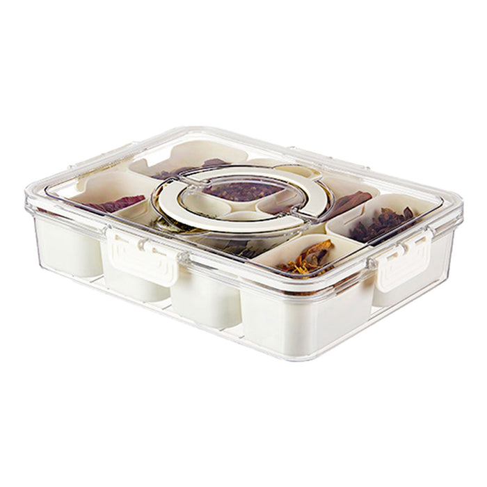 Airtight Food Grade Storage Box Multi Compartment White Clear Lid