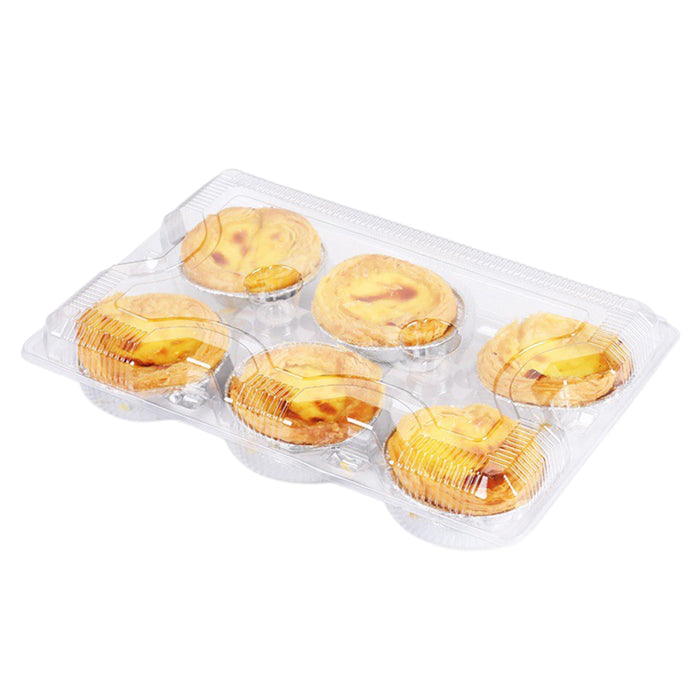 Transparent Plastic Egg Tart Box, 255x170mm - 100 pack