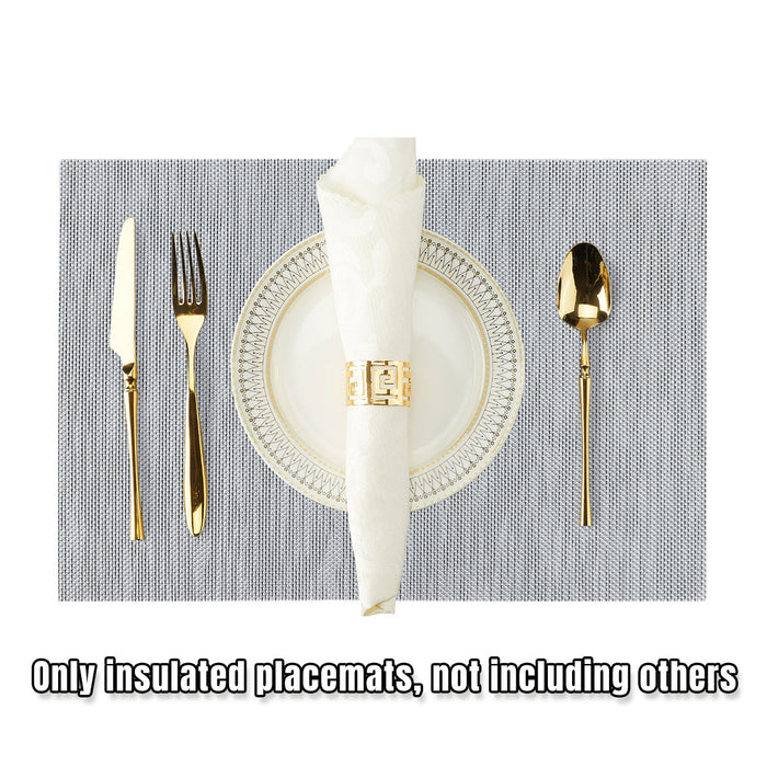 4pcs PVC Braided Placemat Heat Insulation Mat Home Non-slip Waterproof Coaster