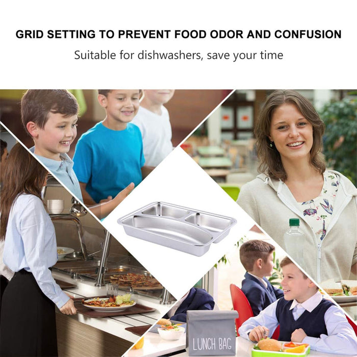 Stainless Steel Compartmentalized Dinner Tray