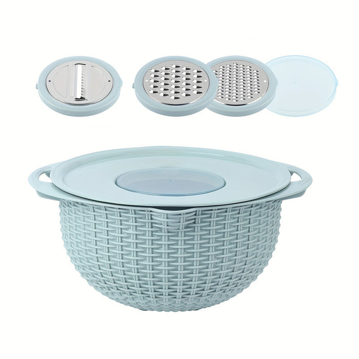 Stainless Steel Drainer Basket With Double Layer Blue