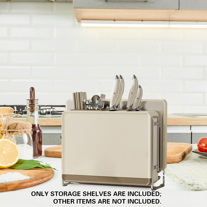 1 Pc Draining Countertop Knife Cutlery Storage Rack Coffee Brown