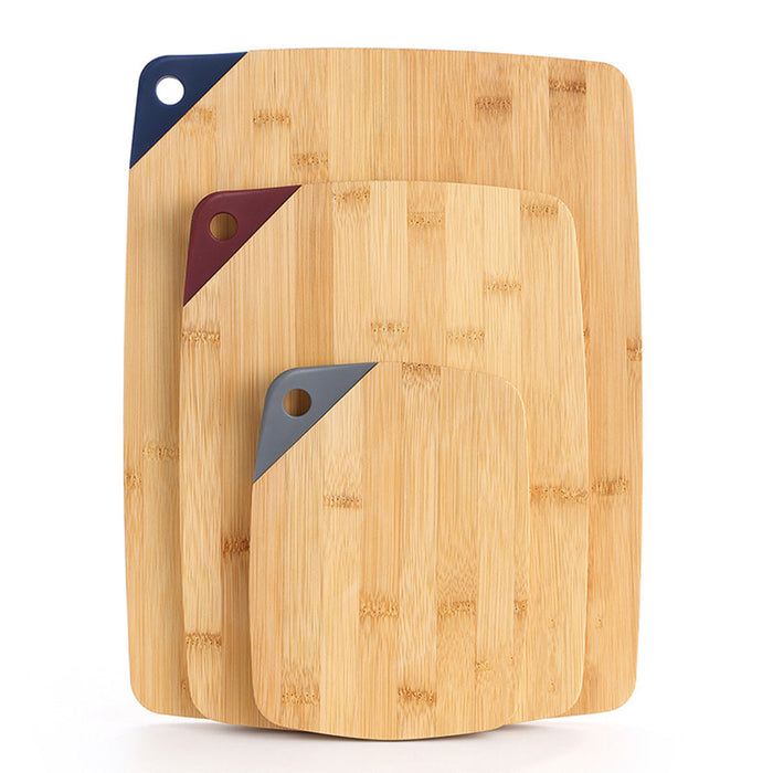 3 Pcs Bamboo Cutting Board Set with Silicone Corners