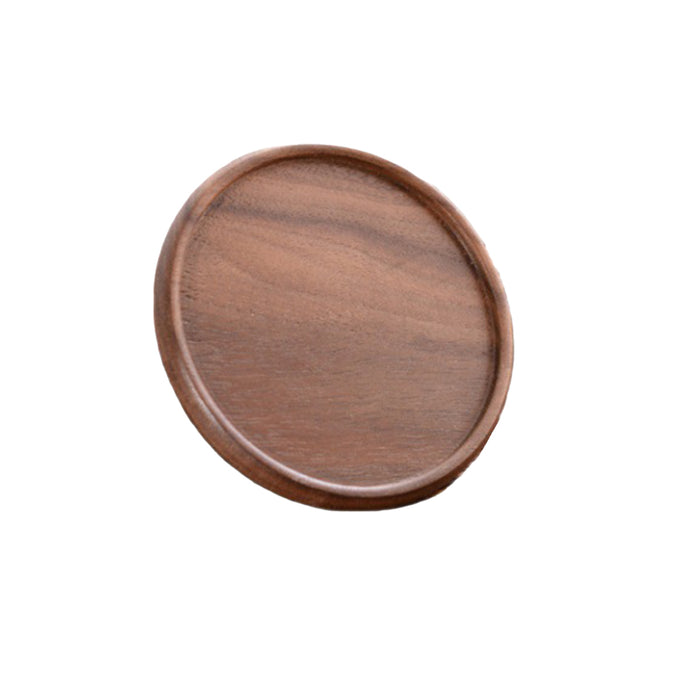 4 Pcs Round Wooden Coaster Set Heat Resistant Natural Wood Grain 8.8 cm