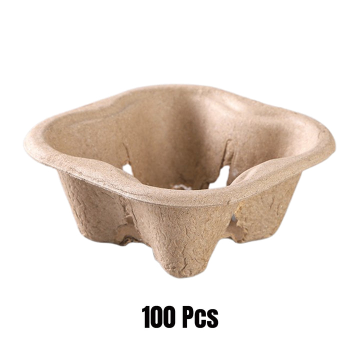 100 Pcs Recycled Paper Pulp Cup Tray 2 4 Cup Carrier
