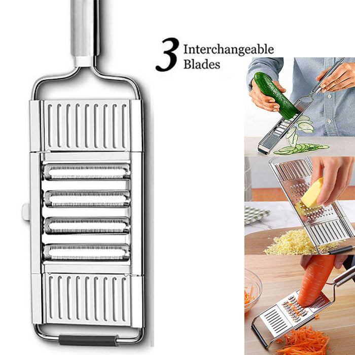 3-in-1 Stainless Steel Handheld Grater Set with Ergonomic Handle