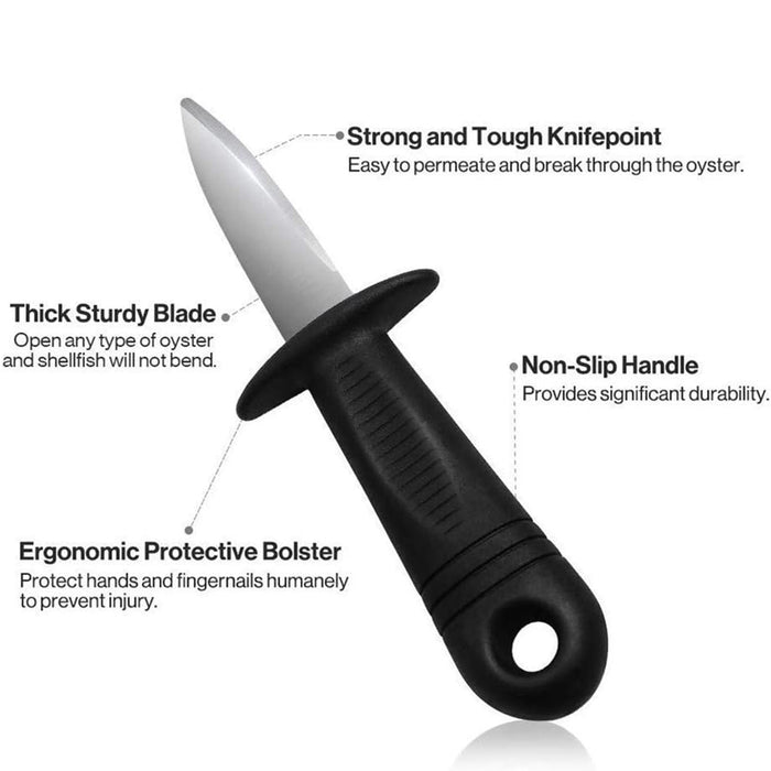 6 Pcs Oyster Knife Set Stainless Steel Non Slip Handle