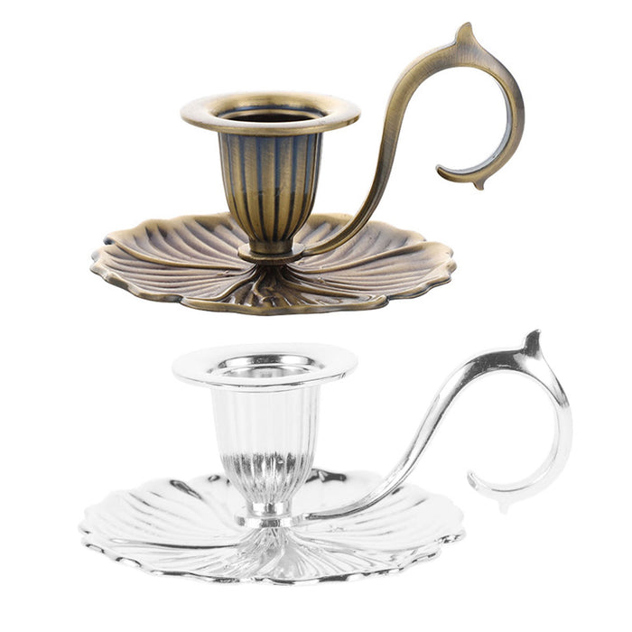 Retro Handheld Candlestick Holder, European Style Candle Stand