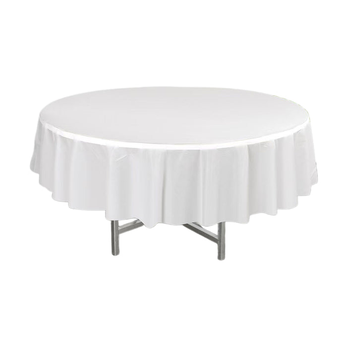 10 Pcs Round PEVA Tablecloths Waterproof Oil-Resistant 213 cm