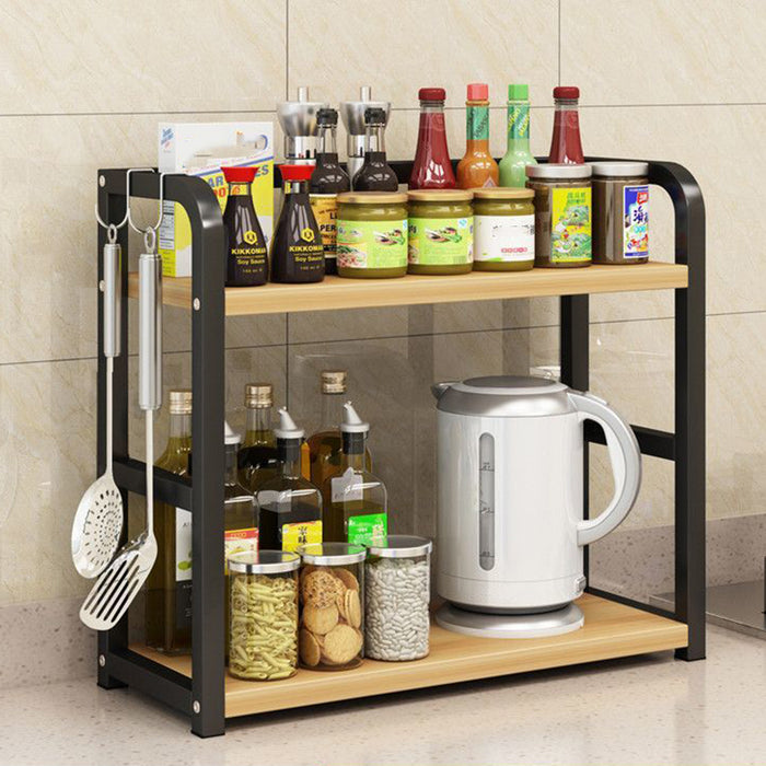2 Tier Kitchen Storage Rack Steel Frame Board 50cm