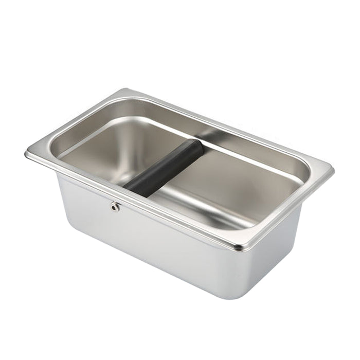 Stainless Steel Coffee Grounds Bucket with Rubber Buffer Rod