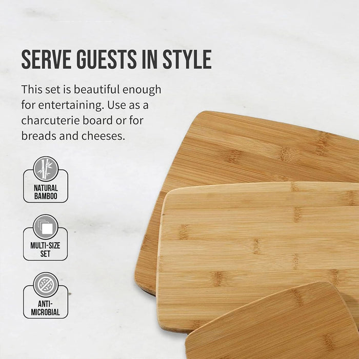3 Pcs Bamboo Cutting Board Set Multi Size 29.9cm