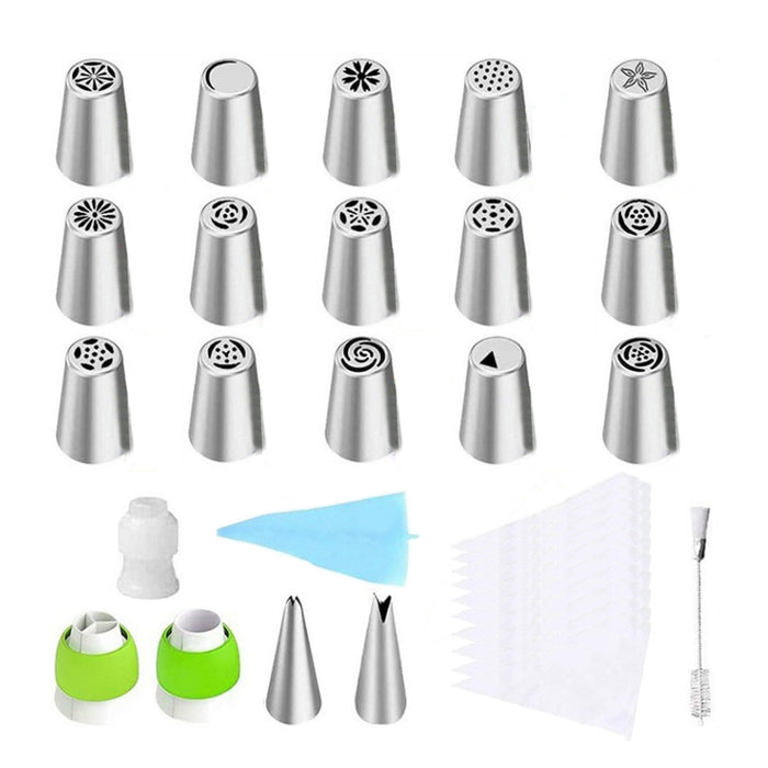 14 Or 32 Pcs Russian Piping Tips Set 430 Steel with 14in Bag