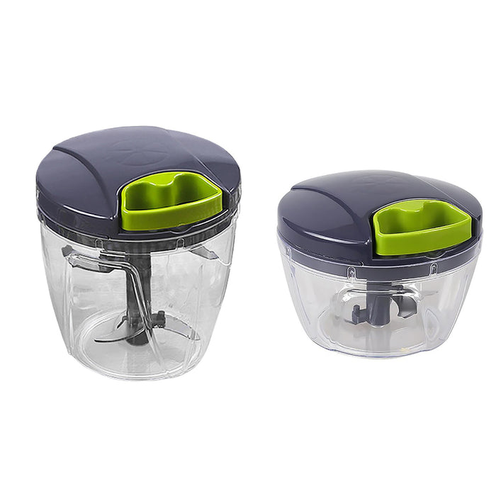 Manual Pull-String Garlic Chopper with 420 Steel Blades