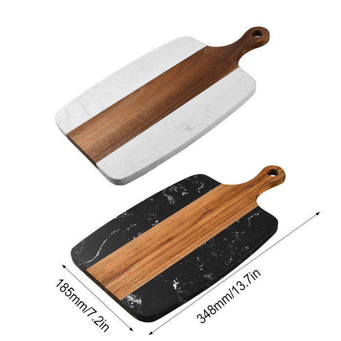 Black Chopping Board, Marble Stitching Acacia Wood
