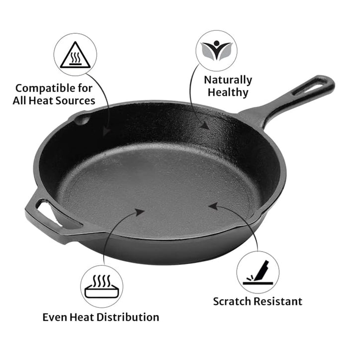 Small Cast Iron Frying Pan, 300mm