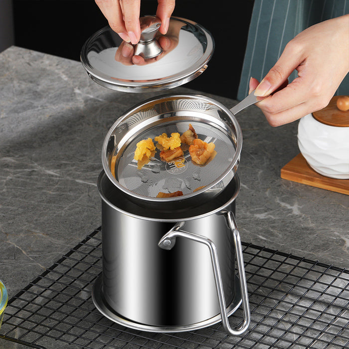 304 Stainless Steel Oil Pot with Container, 2L
