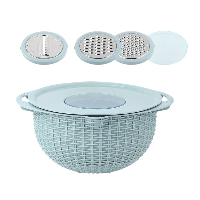 Stainless Steel Drainer Basket With Double Layer Blue