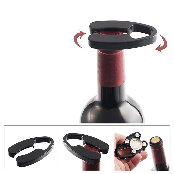 4 Pcs Wine Bottle Opener Set with Vacuum Stopper Foil Cutter