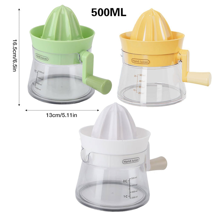 Manual Juice Extractor with 500ml Capacity Ergonomic Design
