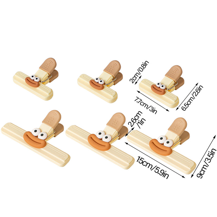 6 Pcs Plastic Bag Sealing Clips ABS Rubber 2 Sizes