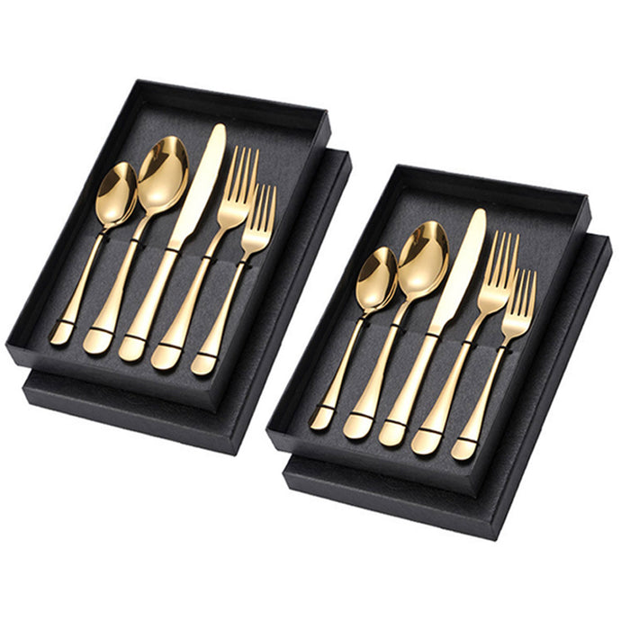 Stainless Steel Golden Cutlery Set of 10