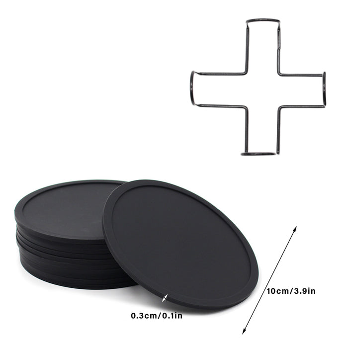 12 Pcs Silicone Coasters with Grooved Design 10cm
