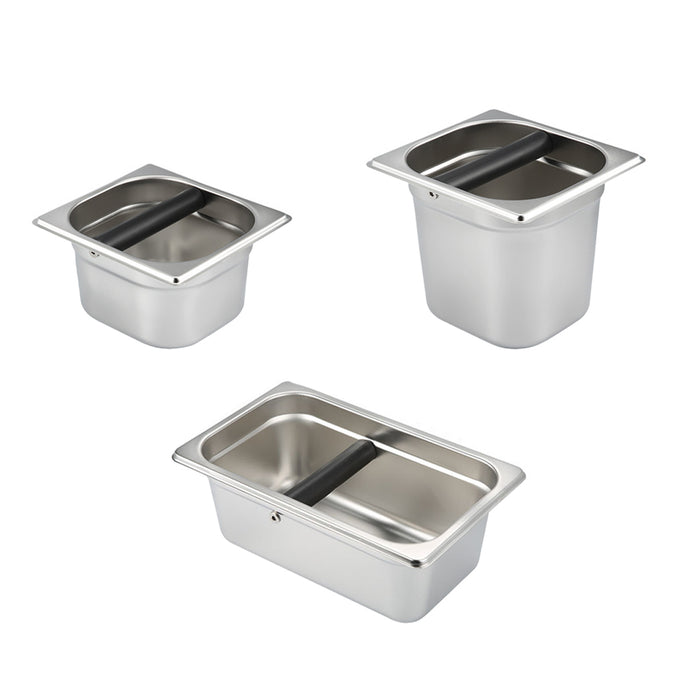 Stainless Steel Coffee Grounds Bucket with Rubber Buffer Rod