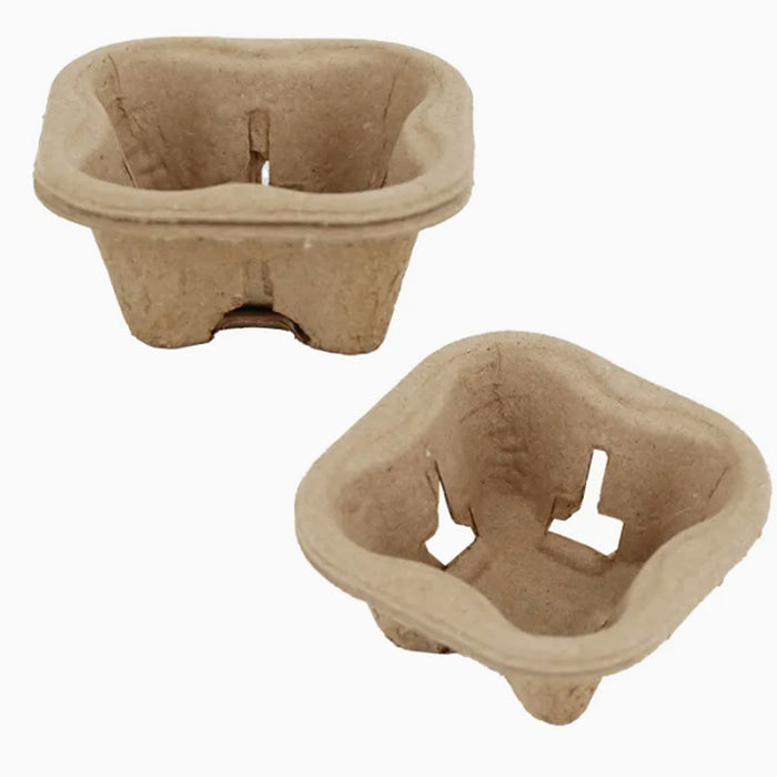 100 Pcs Recycled Paper Pulp Cup Tray 2 4 Cup Carrier