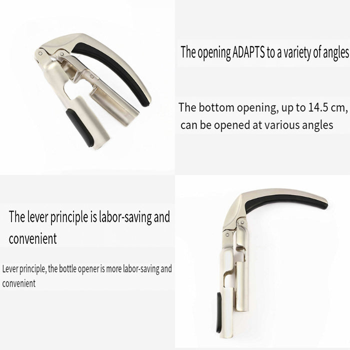 Champagne Corkscrew with Lever Anti Slip Handle Zinc Alloy