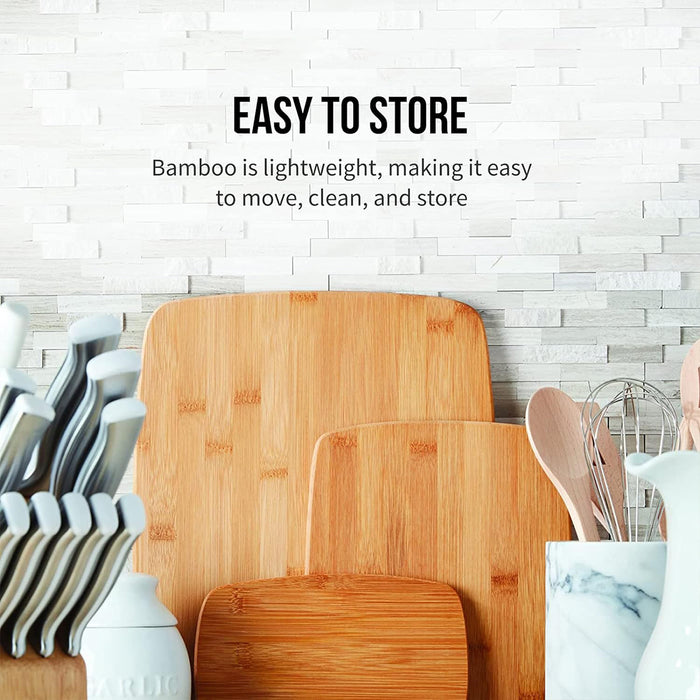 3 Pcs Bamboo Cutting Board Set Multi Size 29.9cm