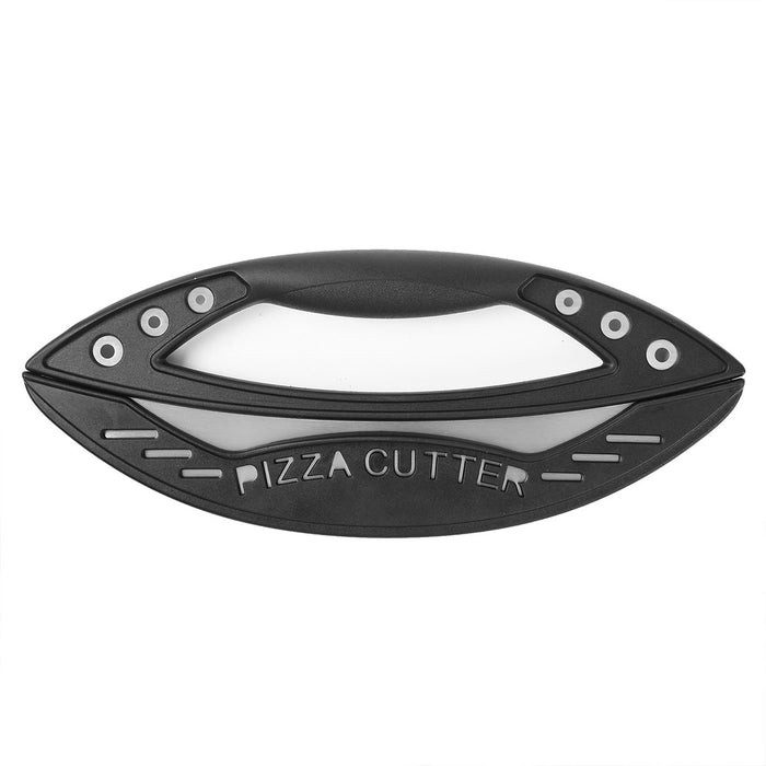 430 Stainless Steel Pizza Cutter with Protective Cover PP Handle 29.6 x 11.5 cm