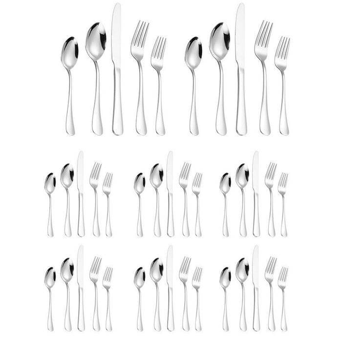 Stainless Steel Silver Cutlery Set of 40