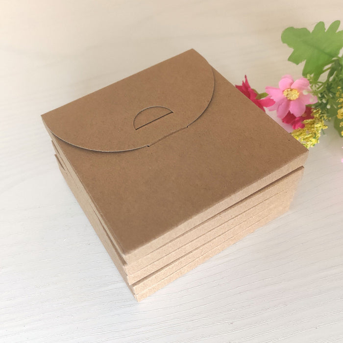 100 Pcs Kraft Paper Coaster Holders with Window Tuck In Flap